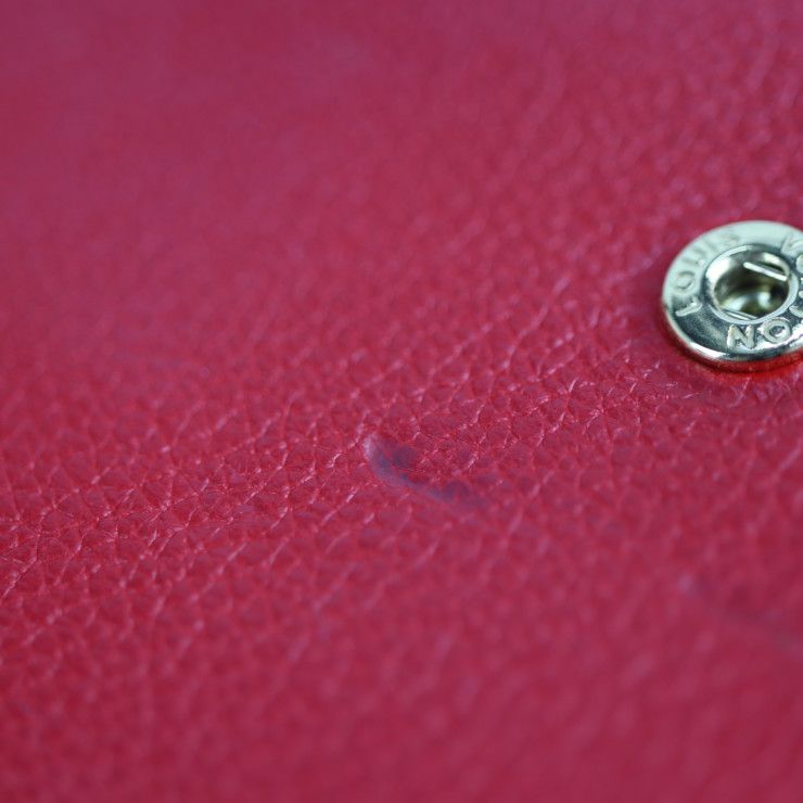 Louis Vuitton Portefeuille Lock Me Long Wallet M61277 Leather Ruby Red Gold