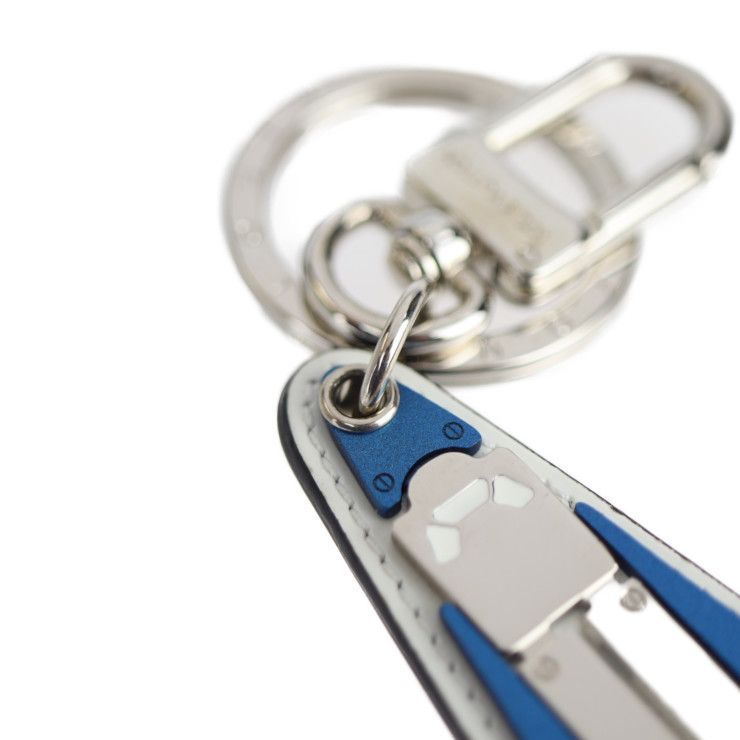 Louis Vuitton Porte Cles Mascot Locket Key Holder Mp2214 Metal Leather Blue