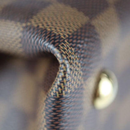 Louis Vuitton Salvi Handbag N41399 PVC Leather Ebne Brown Damier Canvas Viton