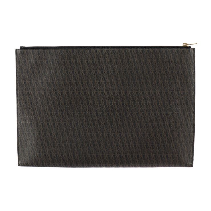 Saint Laurent Paris Second Bag 378261 PVC Brown Gold Hardware Classic Toile