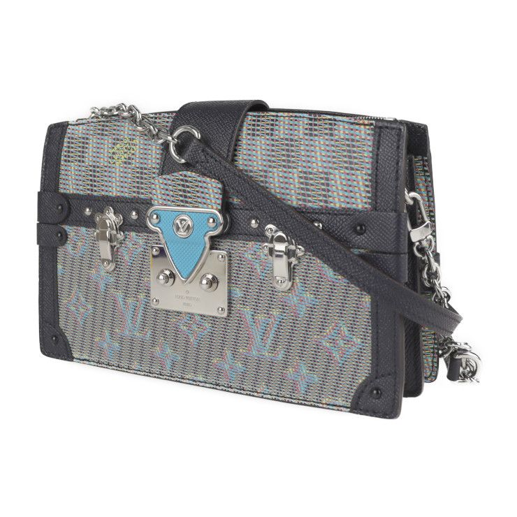 Louis Vuitton Petite Mal Shoulder Bag M55512 Coated Canvas Leather Blue Black