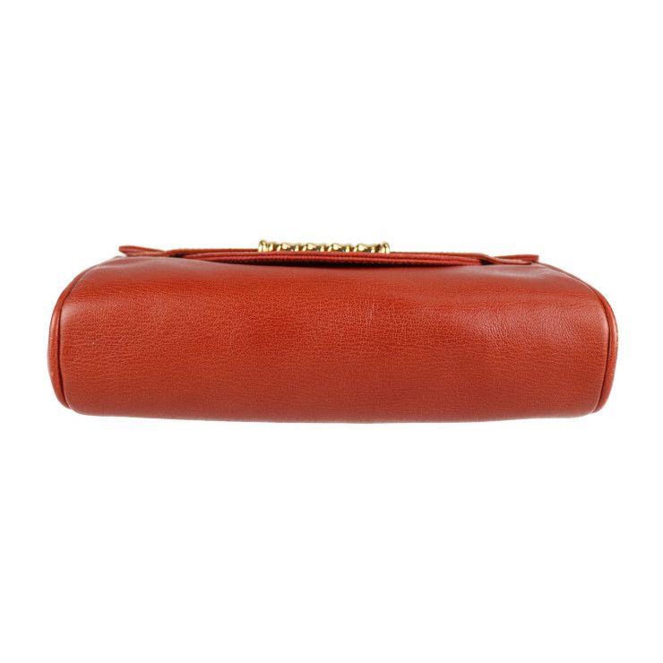 Loewe Clutch Bag - Leather Red Velazquez Twisted Second Bag Vermillion