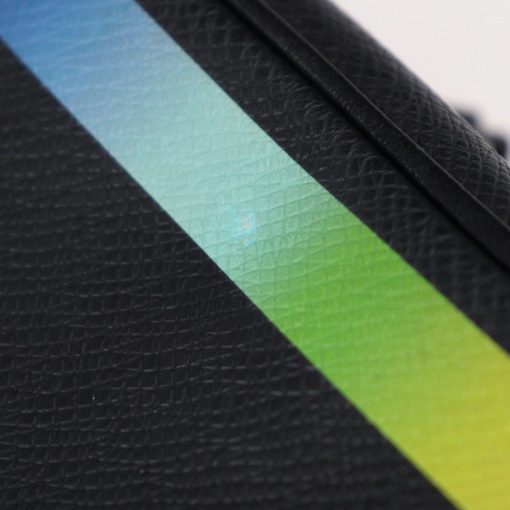 Louis Vuitton Mini Soft Trunk Shoulder Bag M30351 Taiga Leather Black Rainbow