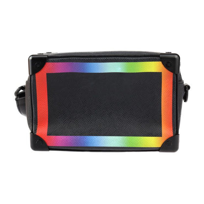 Louis Vuitton Mini Soft Trunk Shoulder Bag M30351 Taiga Leather Black Rainbow