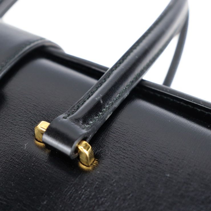 Prada Handbag B2725c Box Calf Black Yellow Gold Hardware Turnlock