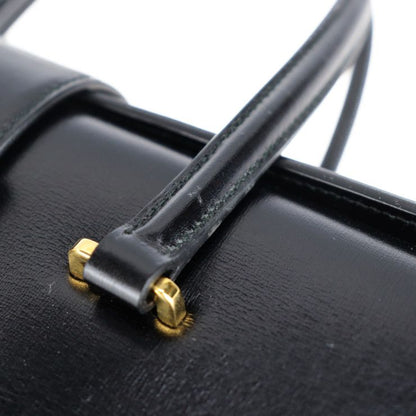 Prada Handbag B2725c Box Calf Black Yellow Gold Hardware Turnlock