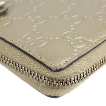 Gucci Long Wallet 388680 Leather Chien Pan Gold Guccissima Ribbon Round Zipper