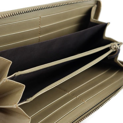 Gucci Long Wallet 388680 Leather Chien Pan Gold Guccissima Ribbon Round Zipper