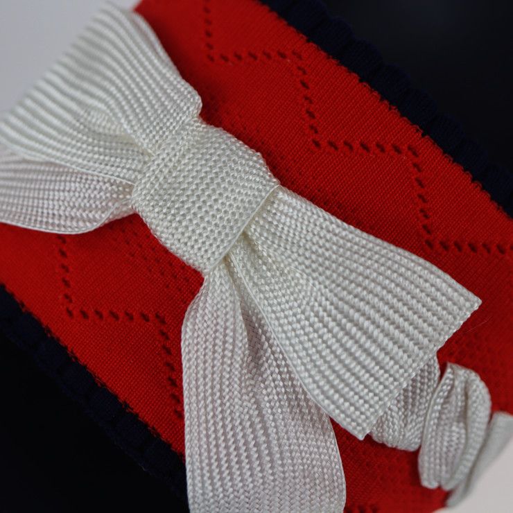 Unused Exhibit Fendi Slide Sandals #37 Canvas Leather Rubber Navy Red White