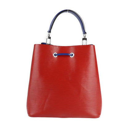 Louis Vuitton Neonoe Handbag M54365 Leather Coquelicot Redish Blue Silver