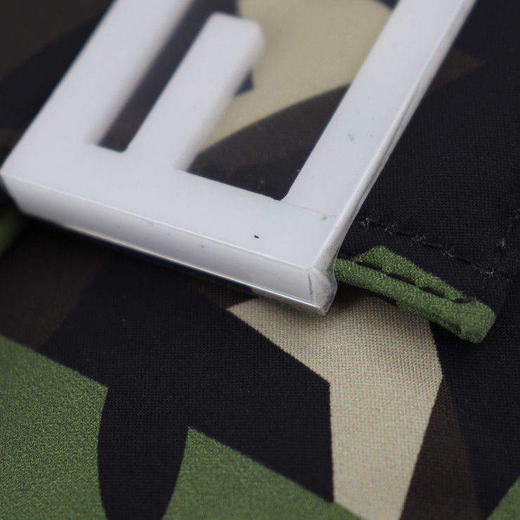 Fendi Mamma Bucket Camouflage Shoulder Bag 7va472 Nylon Leather Green Beige