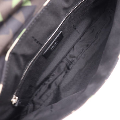 Fendi Mamma Bucket Camouflage Shoulder Bag 7va472 Nylon Leather Green Beige