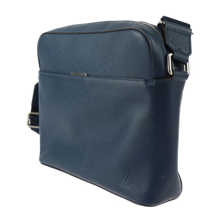 Louis Vuitton Anton Messenger PM Shoulder Bag M33426 Leather Blue Marine Silver