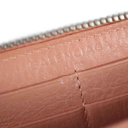 Balenciaga Long Wallet 419805 Leather Pink Beige Silver Hardware Exclusive