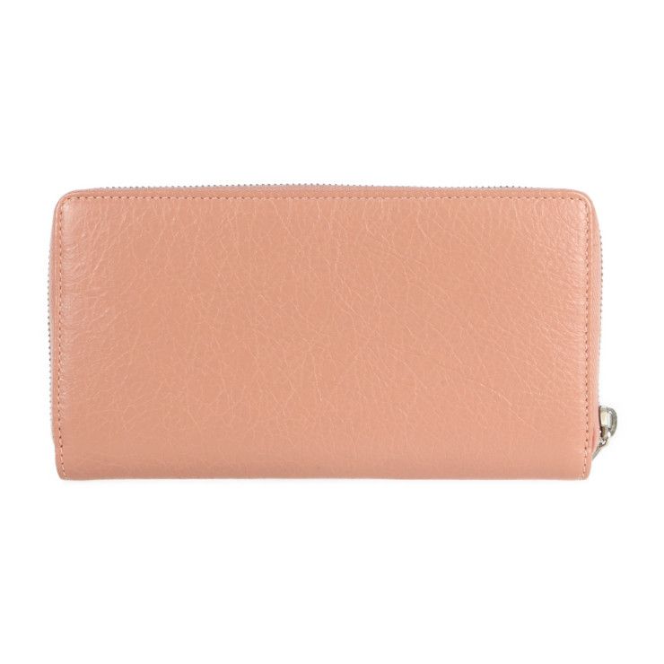 Balenciaga Long Wallet 419805 Leather Pink Beige Silver Hardware Exclusive