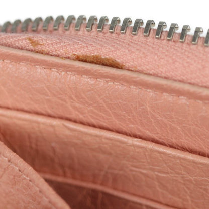 Balenciaga Long Wallet 419805 Leather Pink Beige Silver Hardware Exclusive
