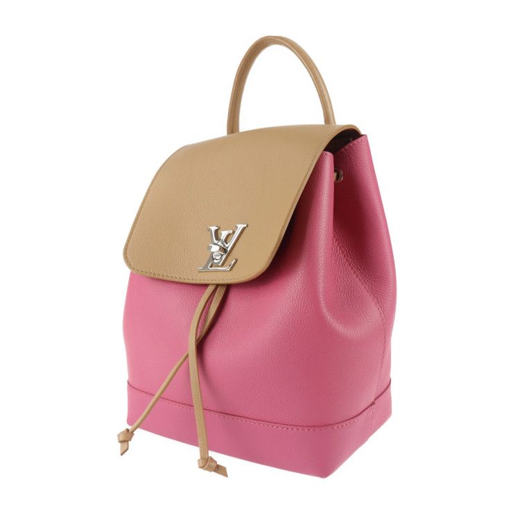 Louis Vuitton Lock Me Backpack Daypack M42281 Leather Blossom Pinkish Beige