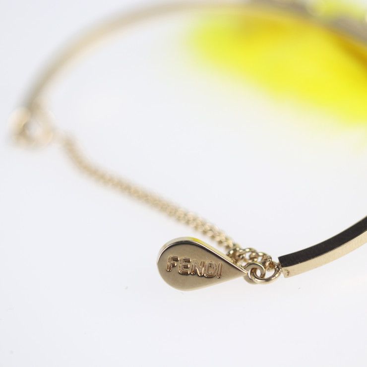 Fendi Bracelet - Metal Fur Gold Yellow Monster Eye Bangle