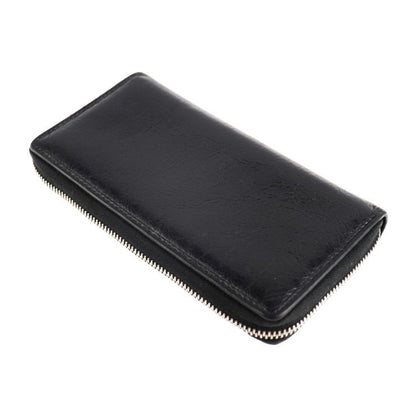 Gucci Long Wallet 575988 Leather Black Gold Hardware Silver Hardware Interlockin