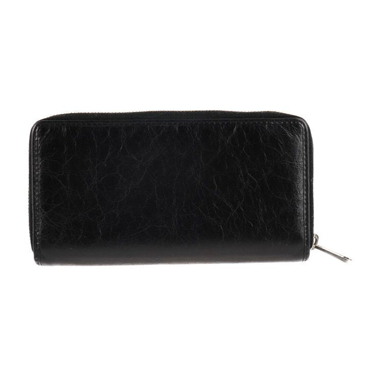Gucci Long Wallet 575988 Leather Black Gold Hardware Silver Hardware Interlockin