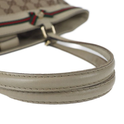 Gucci Tote Bag 257062 GG Canvas Beige Sherry Line Handbag