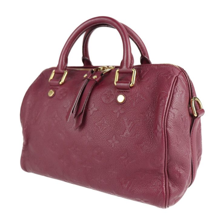 Louis Vuitton Speedy 25 Bandouliere Handbag M40764 Leather Aurore Purple Gold
