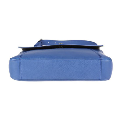 Bvlgari Bulgari Shoulder Bag 38639 Leather Blue Gray Flap Bag 2WAY Handbag