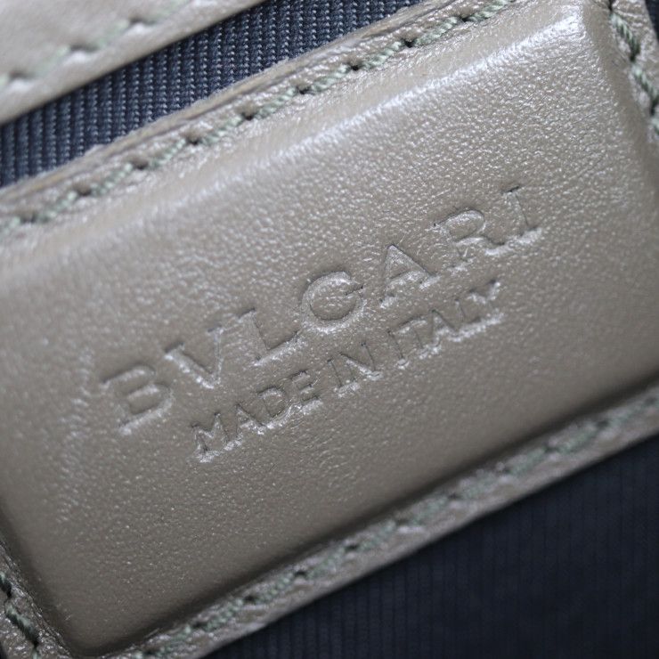 Bvlgari Bulgari Shoulder Bag 38639 Leather Blue Gray Flap Bag 2WAY Handbag