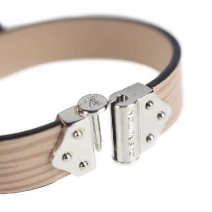 Louis Vuitton Bracelet Spirit Bracelet M6754f Epi Leather Beige Silver Hardware
