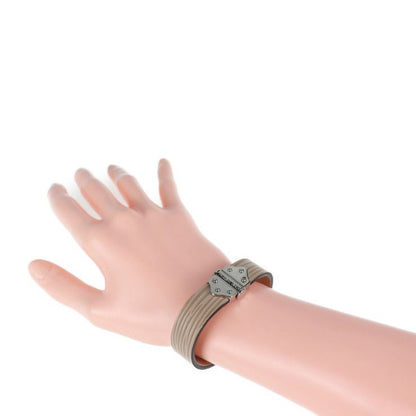 Louis Vuitton Bracelet Spirit Bracelet M6754f Epi Leather Beige Silver Hardware