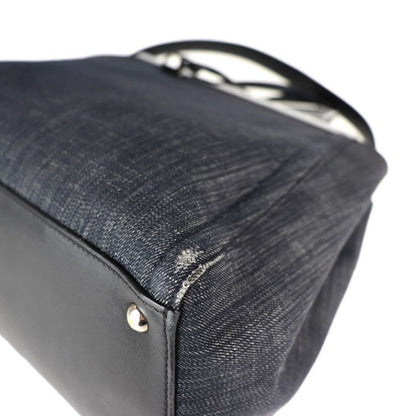 Fendi Handbag 8bh250-n3g Leather Denim Navy Toujours 2WAY Canvas