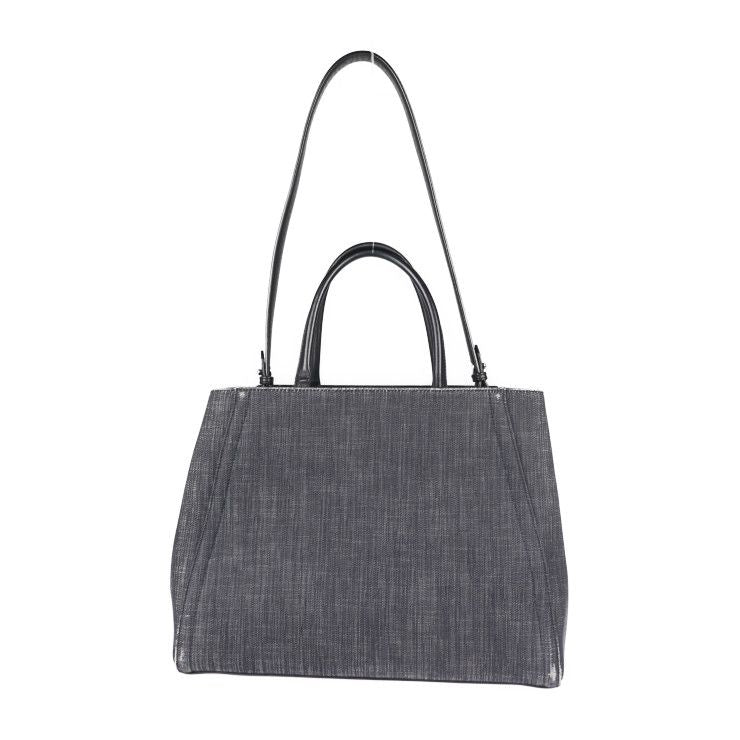Fendi Handbag 8bh250-n3g Leather Denim Navy Toujours 2WAY Canvas