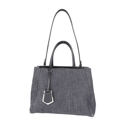 Fendi Handbag 8bh250-n3g Leather Denim Navy Toujours 2WAY Canvas