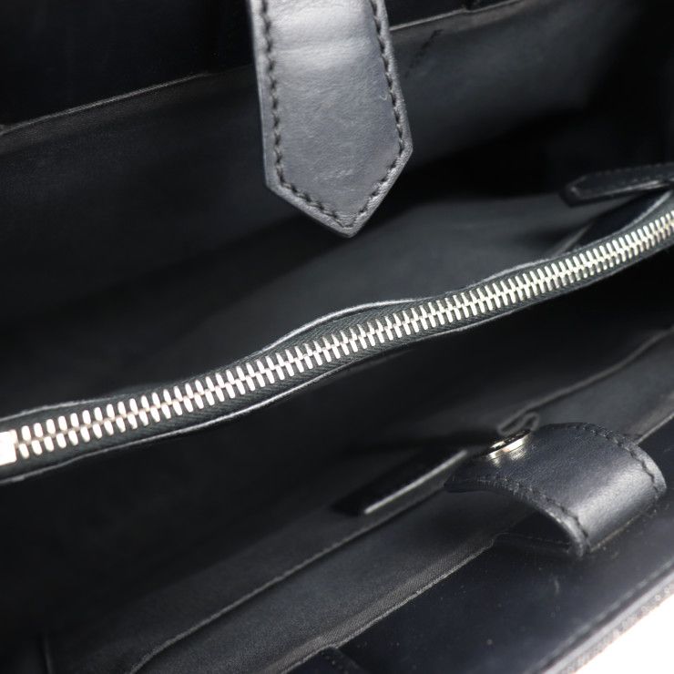 Fendi Handbag 8bh250-n3g Leather Denim Navy Toujours 2WAY Canvas