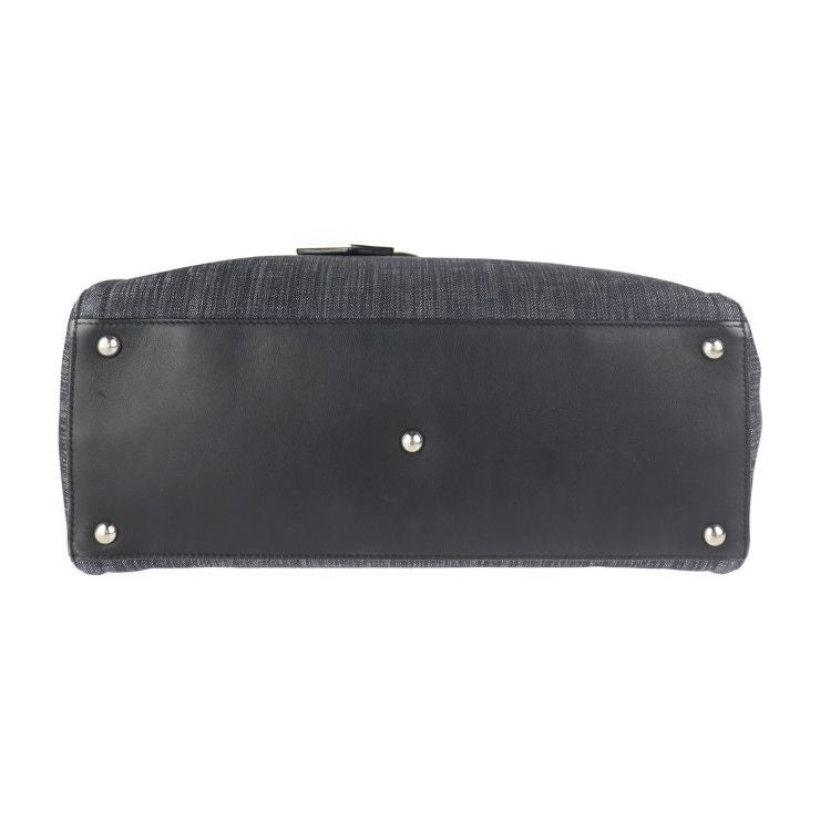 Fendi Handbag 8bh250-n3g Leather Denim Navy Toujours 2WAY Canvas