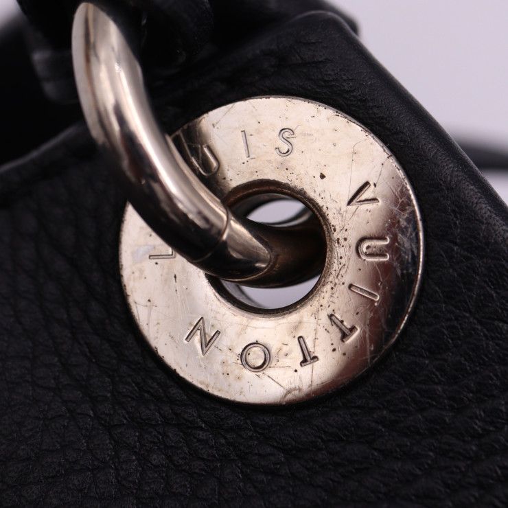 Louis Vuitton Svres Handbag M41788 Leather Black Silver Hardware Monogram