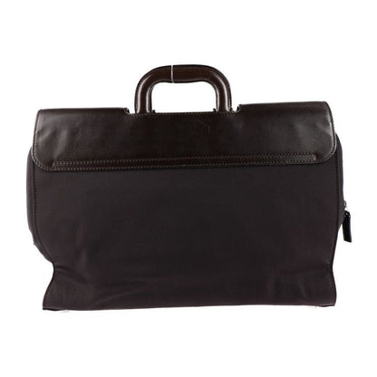 Gucci Business Bag 015.1046.0093 Leather Nylon Brown Silver Hardware Briefcase