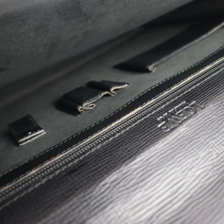 Loewe Briefcase Business Bag 13-50.70.002-1579 Leather Black Gold Hardware
