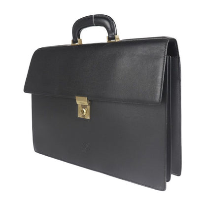 Loewe Briefcase Business Bag 13-50.70.002-1579 Leather Black Gold Hardware