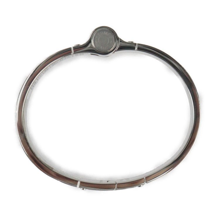 Hermes Charnires PM Bracelet - Metal Cloisonne Silver Black White Bangle
