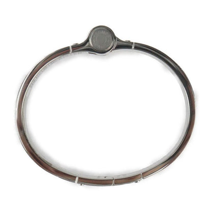 Hermes Charnires PM Bracelet - Metal Cloisonne Silver Black White Bangle