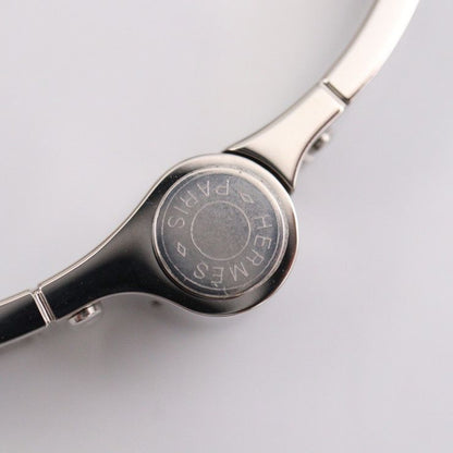 Hermes Charnires PM Bracelet - Metal Cloisonne Silver Black White Bangle