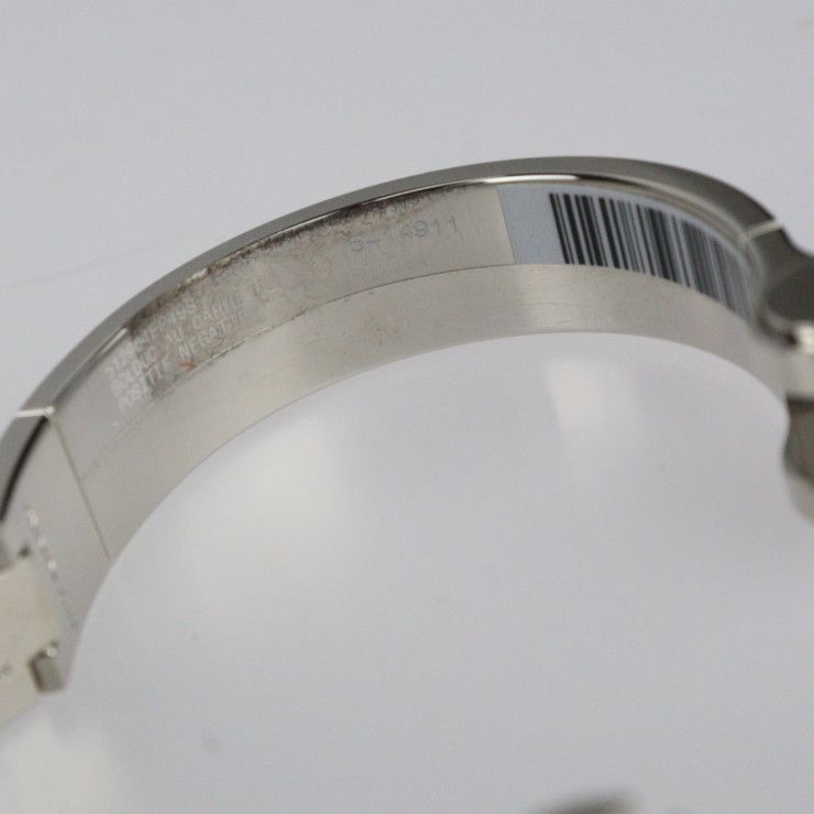 Hermes Charnires PM Bracelet - Metal Cloisonne Silver Black White Bangle