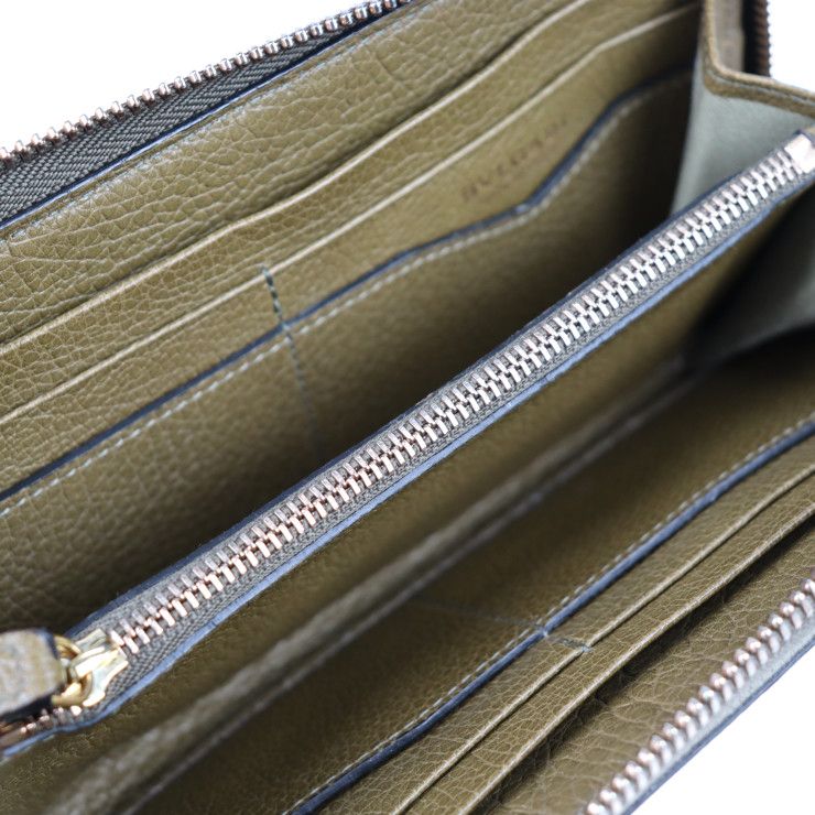 Bvlgari Bulgari Long Wallet 33775 Canvas Leather Brown Khaki Gold Hardware Bee