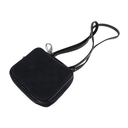 Gucci Shoulder Bag 120975 Canvas Leather Black GG Canvas Pochette
