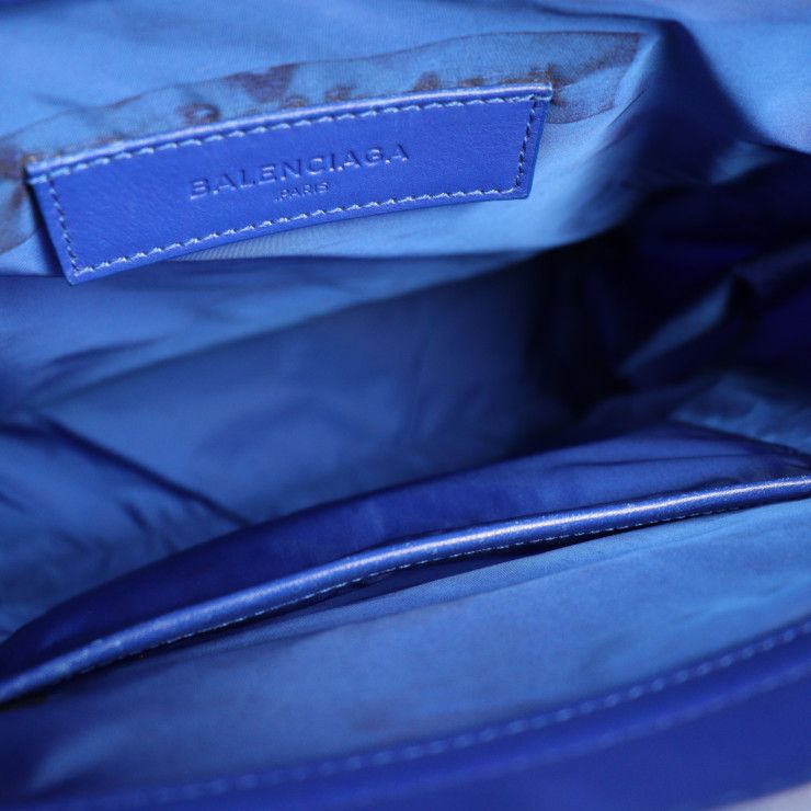 Balenciaga Cabas S Tote Bag 363425 Nylon Leather Blue Small Tote Handbag Cabas