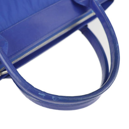 Balenciaga Cabas S Tote Bag 363425 Nylon Leather Blue Small Tote Handbag Cabas