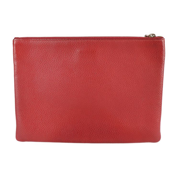 Gucci Clutch Bag 453165 Leather Red Animalier Second Bag Taiga - Angry Cat