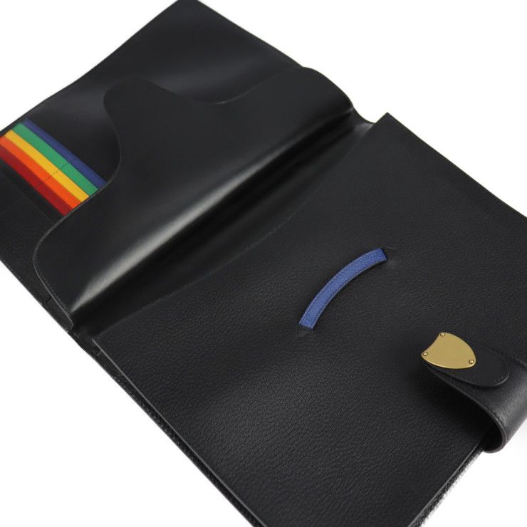 Gucci Cat Head Business Bag 495655 Leather Black Gold Hardware Clutch Bag