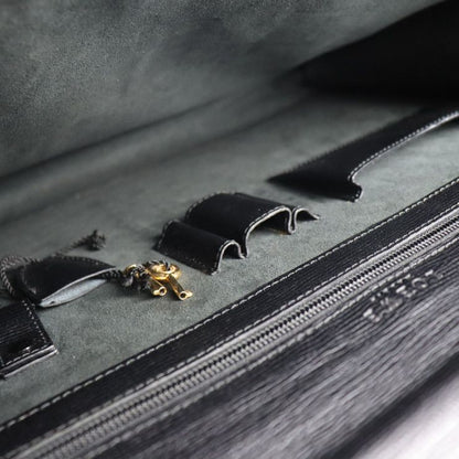 Loewe Briefcase Business Bag Leather Black Gold Hardware Anagram Document Bag